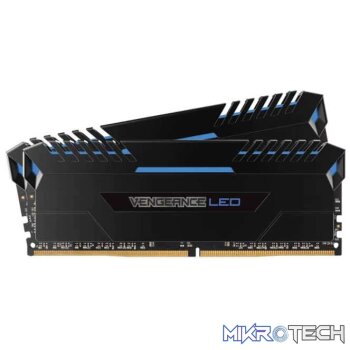 Corsair VENGEANCE LED 16GB (2 x 8GB) DDR4 DRAM 2666MHz CL16 1.2V CMU16GX4M2A2666C16B Memory Kit with Blue LEDs  Black